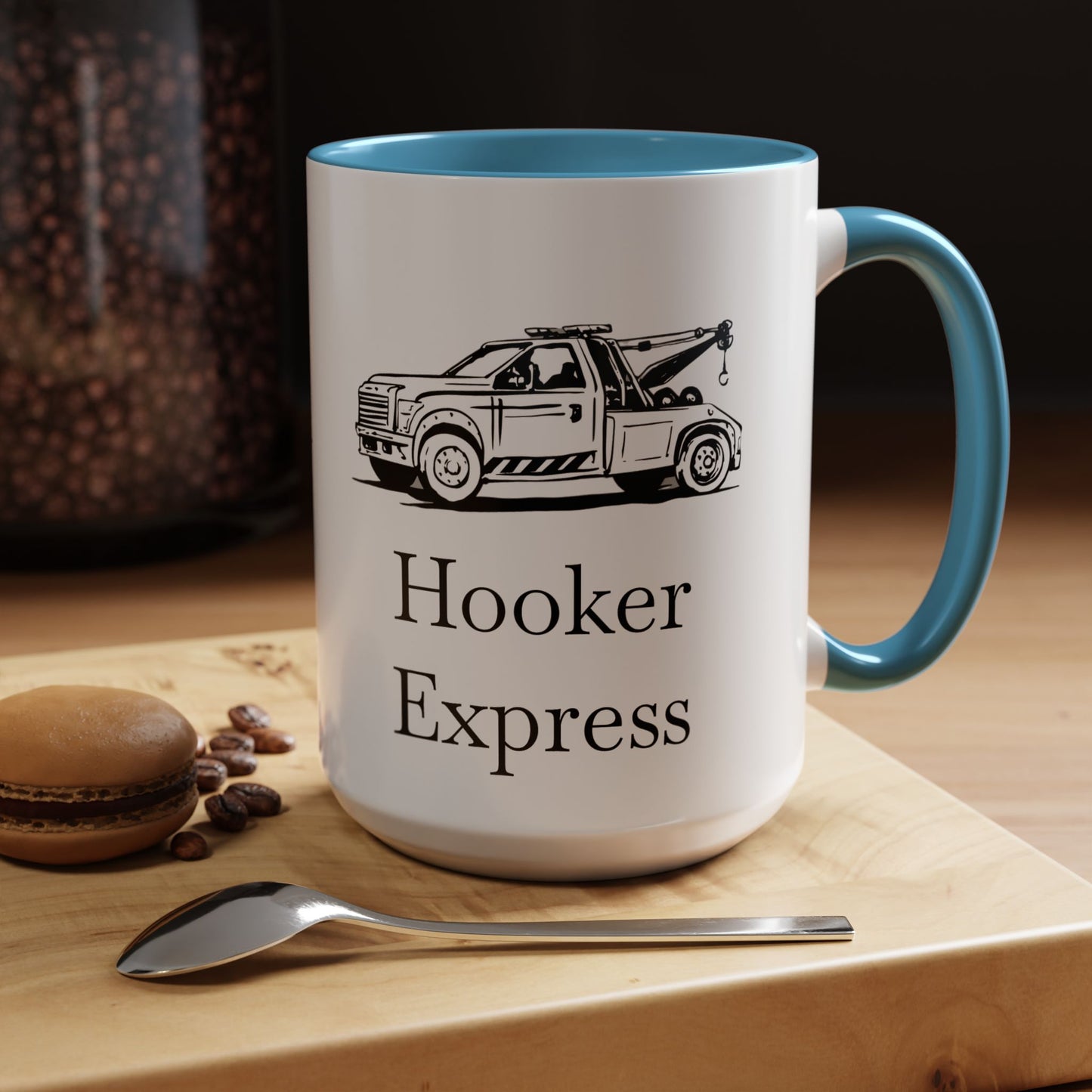 H**ker Express Wheel Lift Tow Truck 2-Tone Coffee Mug