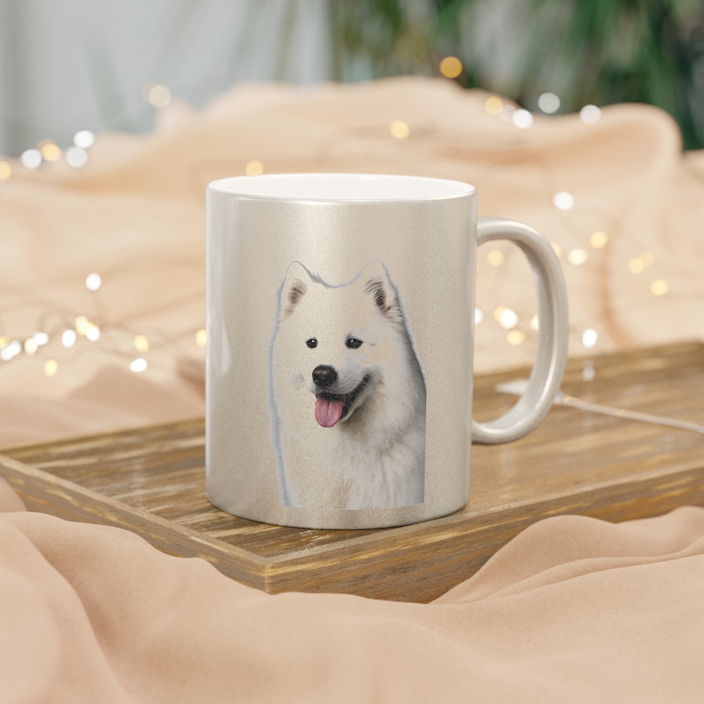 Samoyed Head Metallic Coffee Mug