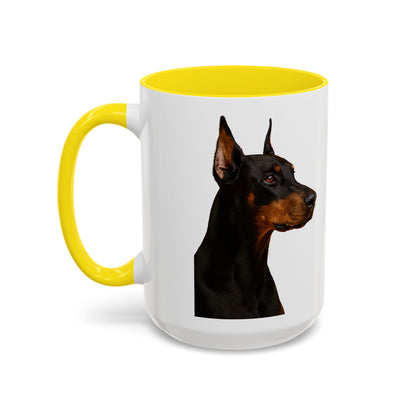 Doberman Head 2-Tone Coffee Mug