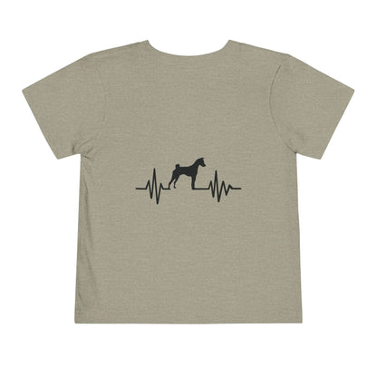 My Heart Beats For Basenjis Toddler Unisex Short Sleeve Crewneck Tee