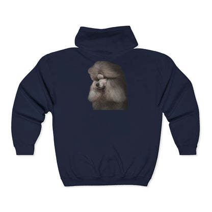 Poodle Head Unisex Full Zip Hoodie