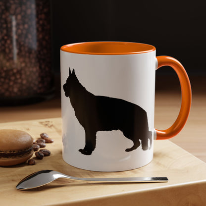 German Shepherd Silhouette 2-Tone Coffee Mug