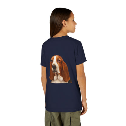 Basset Head Youth Unisex Short Sleeve Crewneck Tee