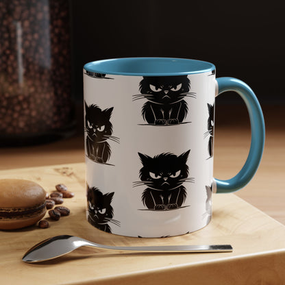 Angry Cat 2-Tone Coffee Mug