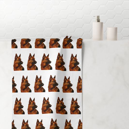 German Shepherd Head Mink-Cotton  Beach Towel