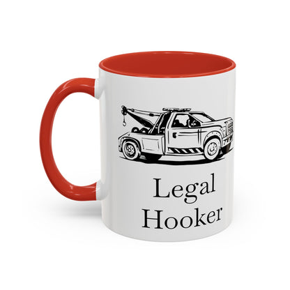 Legal H**ker Wheel Lift Tow Truck 2-Tone Coffee Mug