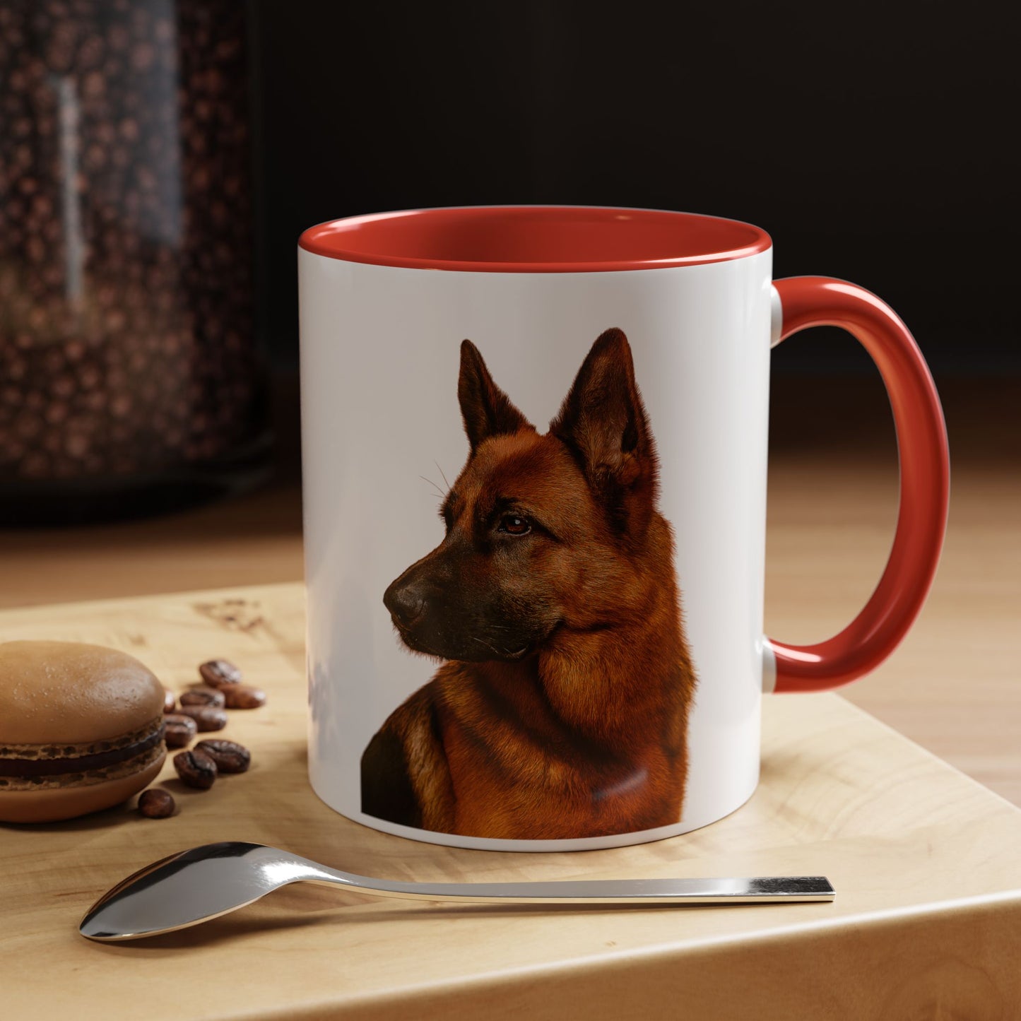 German Shepherd Head 2-Tone Coffee Mug