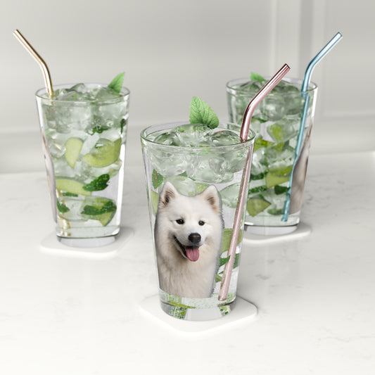Samoyed Head Drinking Glass