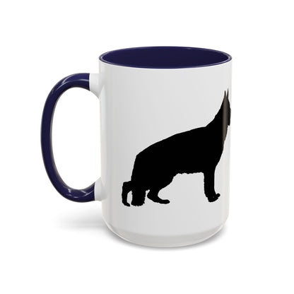 German Shepherd Silhouette 2-Tone Coffee Mug