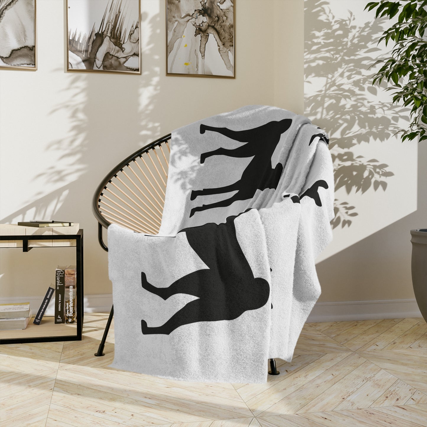 Basenji Silhouette Velveteen Microfiber Blanket