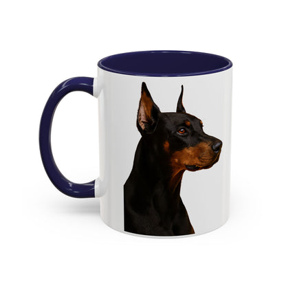 Doberman Head 2-Tone Coffee Mug