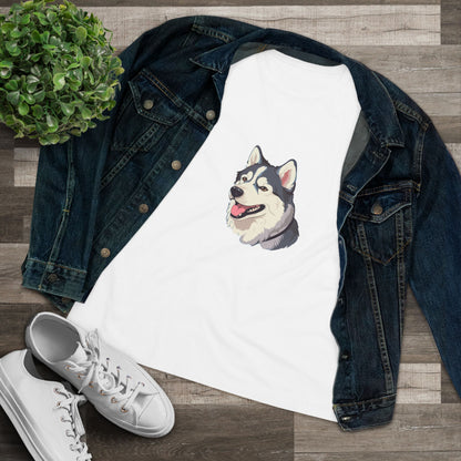 Malamute Head Women's Short Sleeve Crewneck Tee
