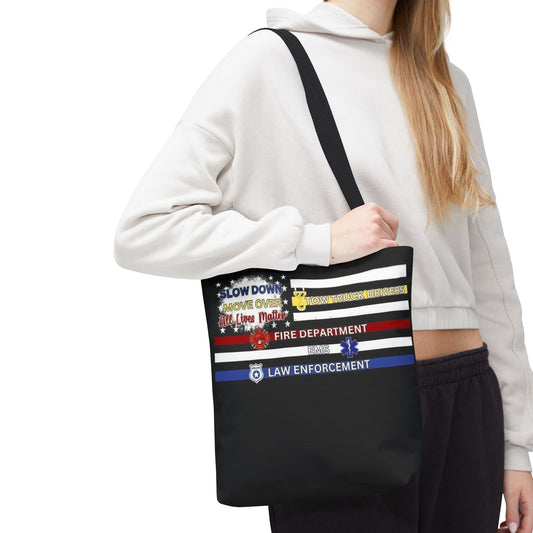 Slow Down Move Over Flag Tote Bag