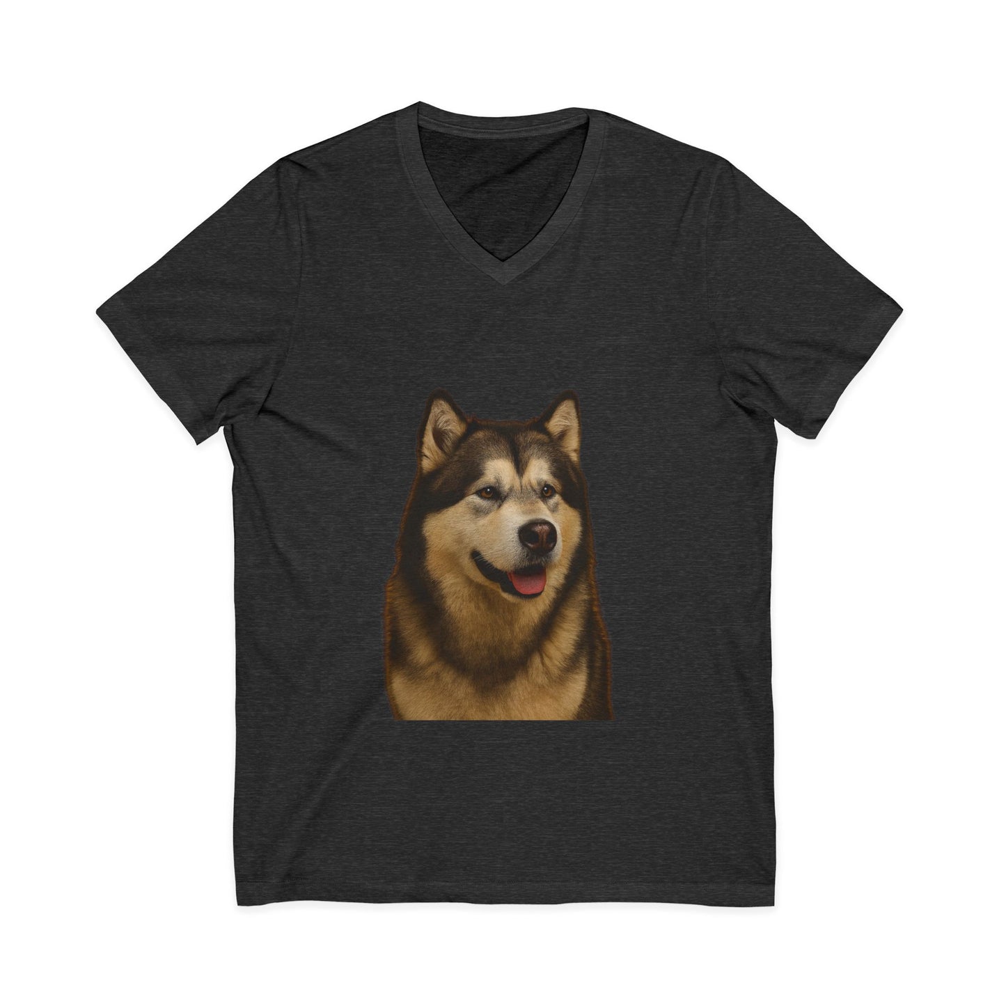 Malamute Head Unisex Short Sleeve V-Neck Tee