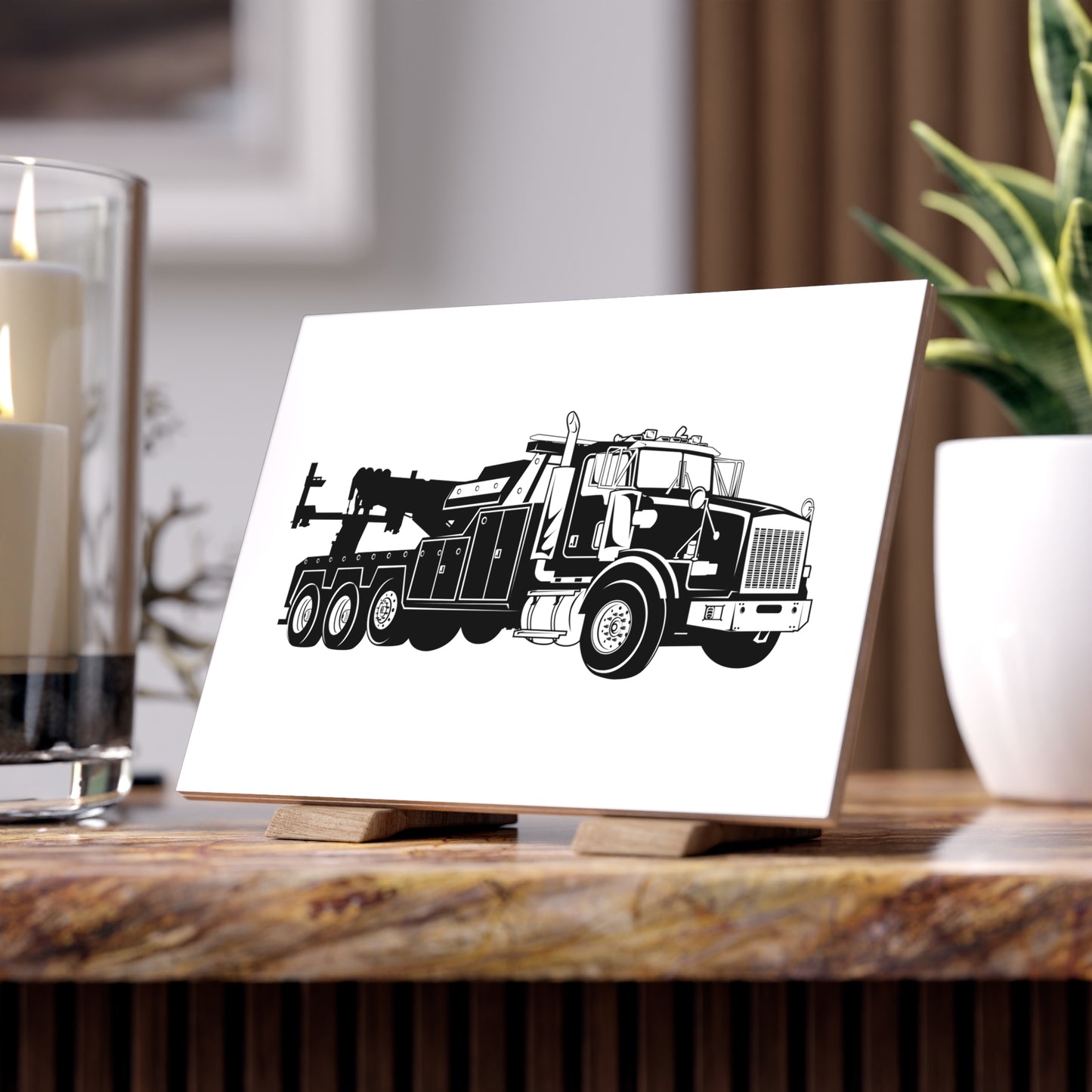 Heavy Tow Truck Ceramic Photo Tile