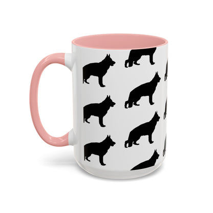 German Shepherd Silhouette 2-Tone Coffee Mug