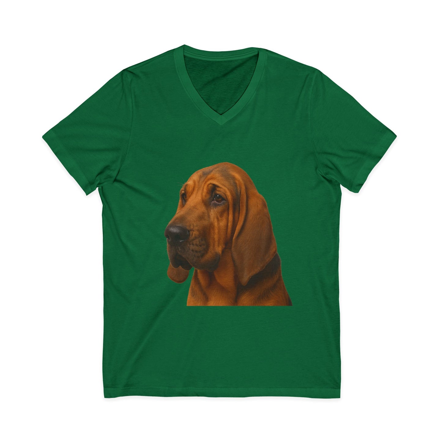 Bloodhound Head Unisex Short Sleeve V-Neck Tee