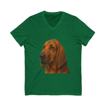 Bloodhound Head Unisex Short Sleeve V-Neck Tee