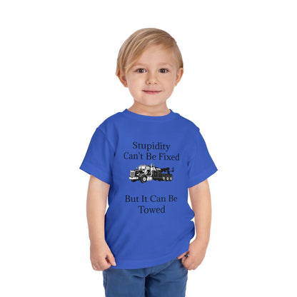 Stupidity Heavy Tow Truck Toddler Unisex Short Sleeve Crewneck Tee