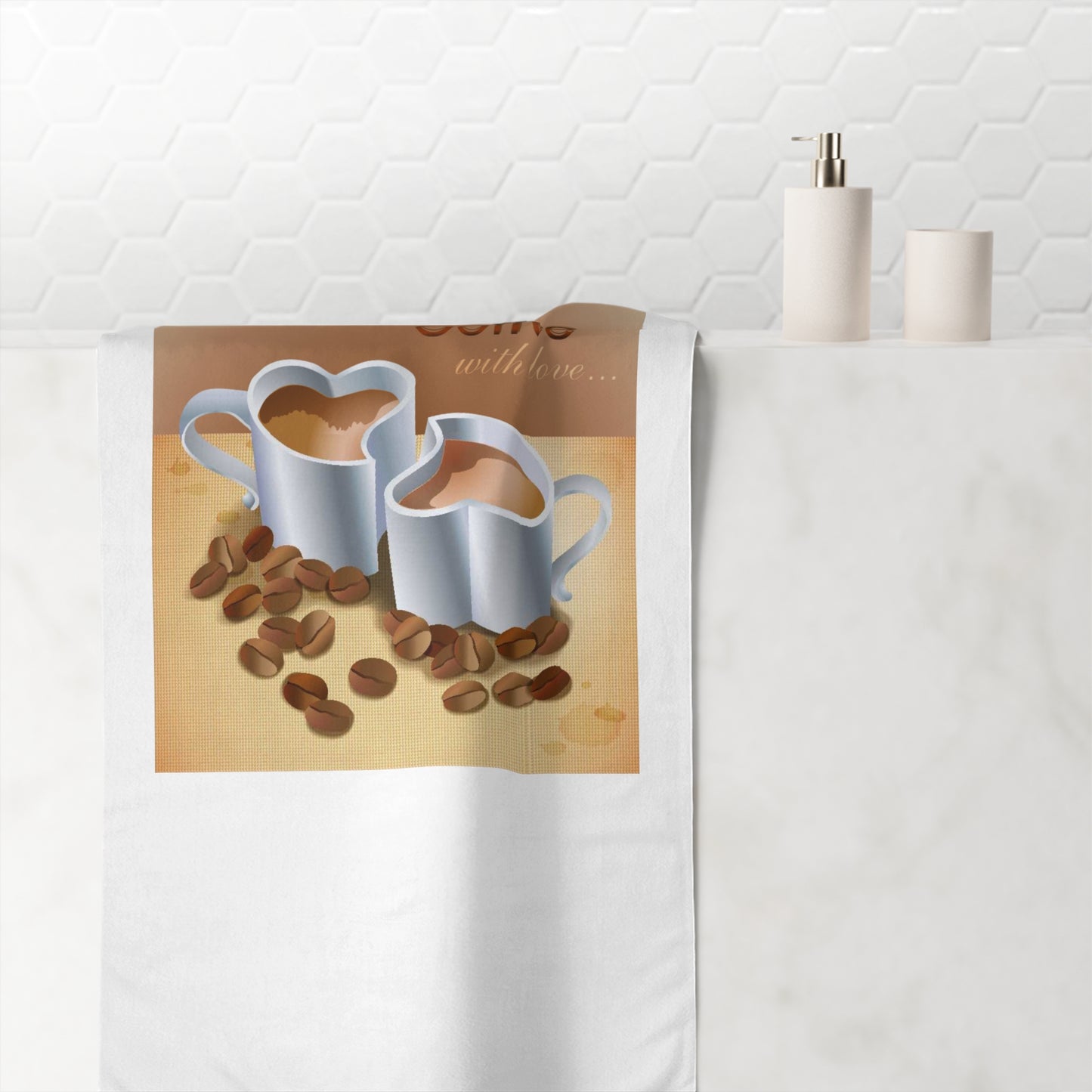 Coffee With Love Mink-Cotton  Beach Towel