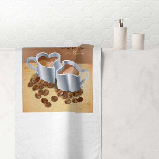 Coffee With Love Mink-Cotton  Beach Towel