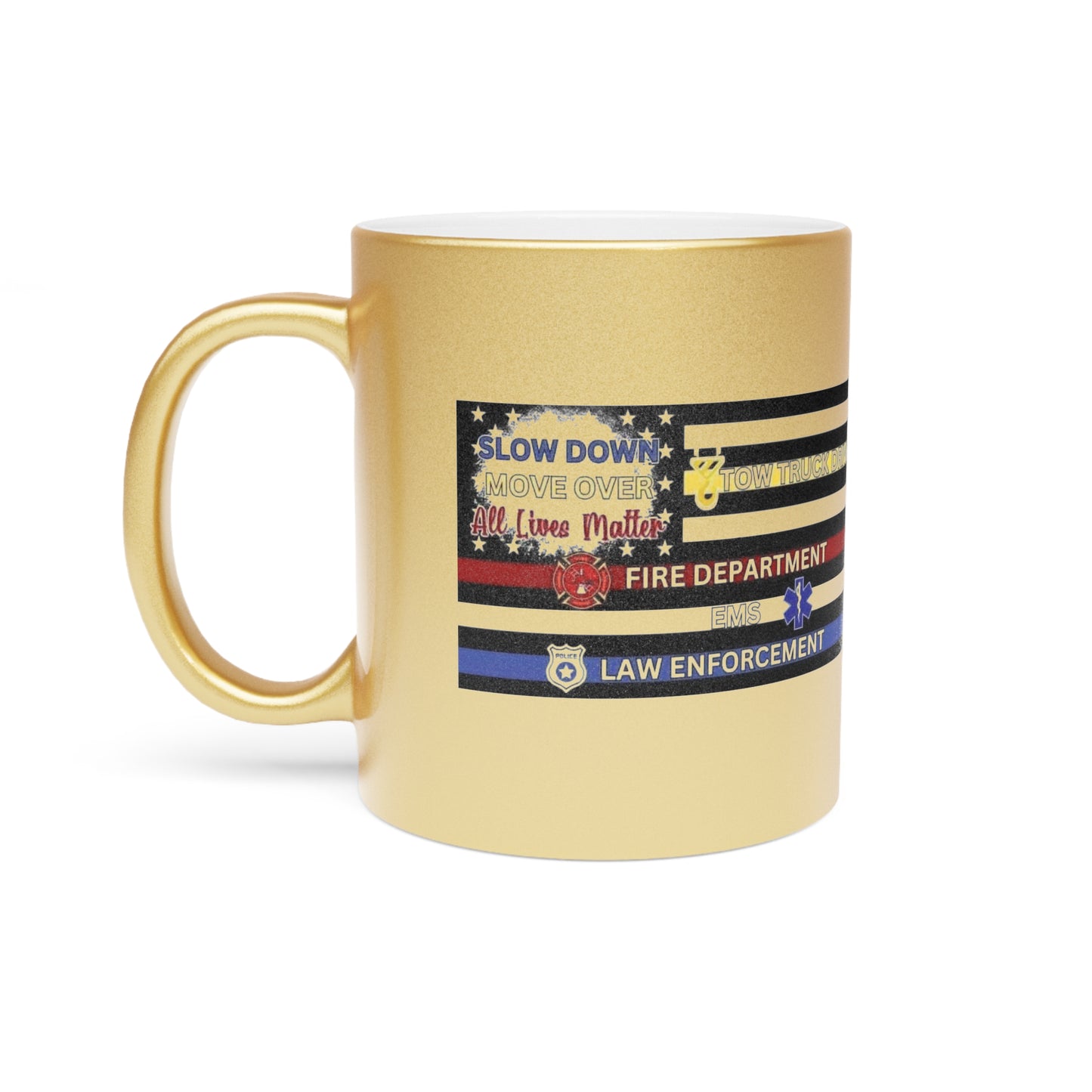 Slow Down Move Over Flag Metallic Coffee Mug