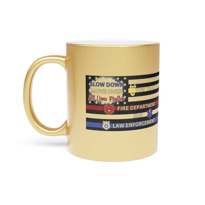 Slow Down Move Over Flag Metallic Coffee Mug