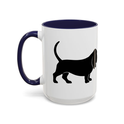 Basset Silhouette 2-Tone Coffee Mug