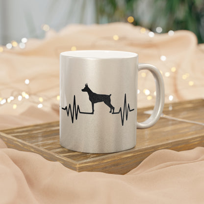 My Heart Beats For Dobermans Metallic Coffee Mug