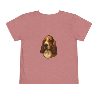Basset Hound Head Toddler Unisex Short Sleeve Crewneck Tee