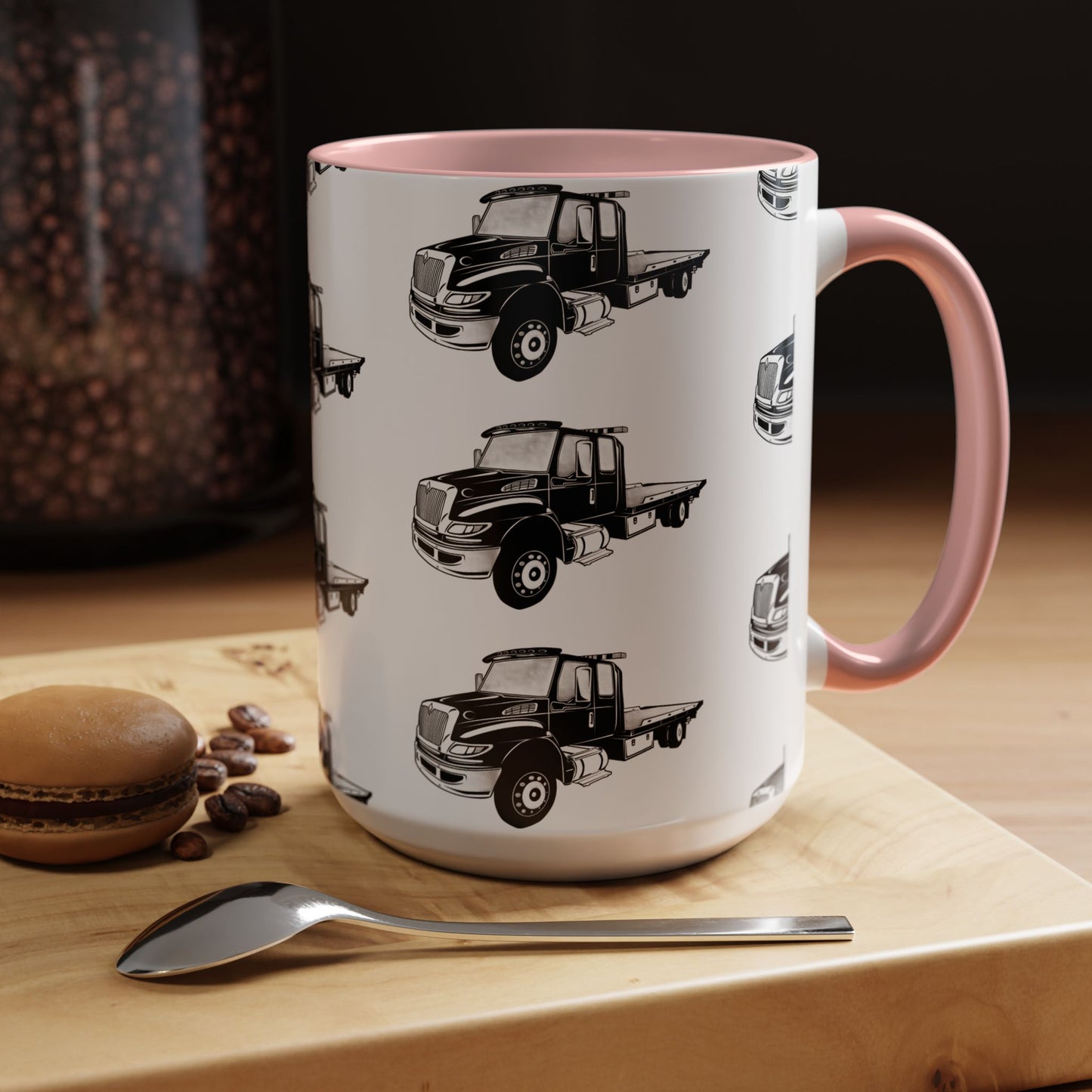 Flatbed Tow Truck 2-Tone Coffee Mug