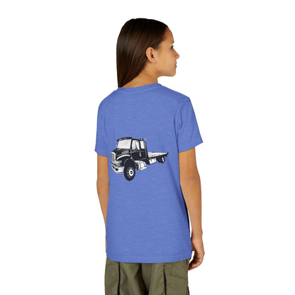 Flatbed Tow Truck Youth Unisex Short Sleeve Crewneck Tee