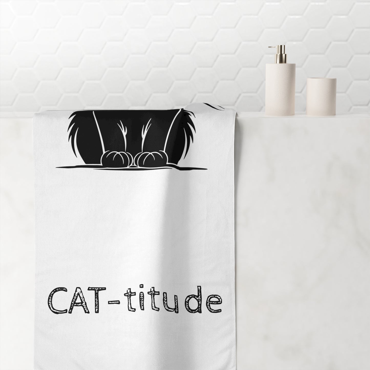CAT-titude Mink-Cotton  Beach Towel