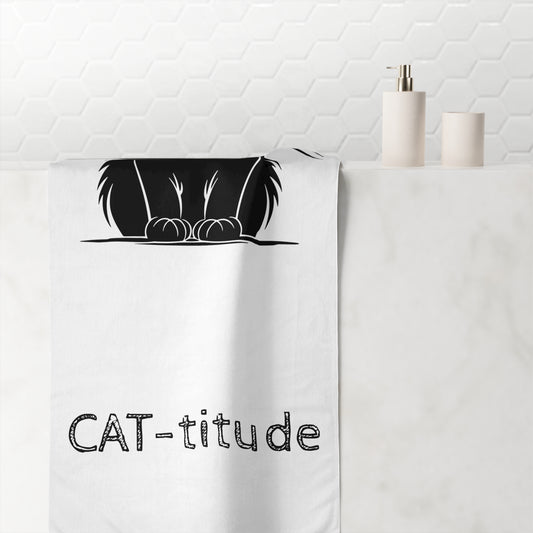 CAT-titude Mink-Cotton  Beach Towel