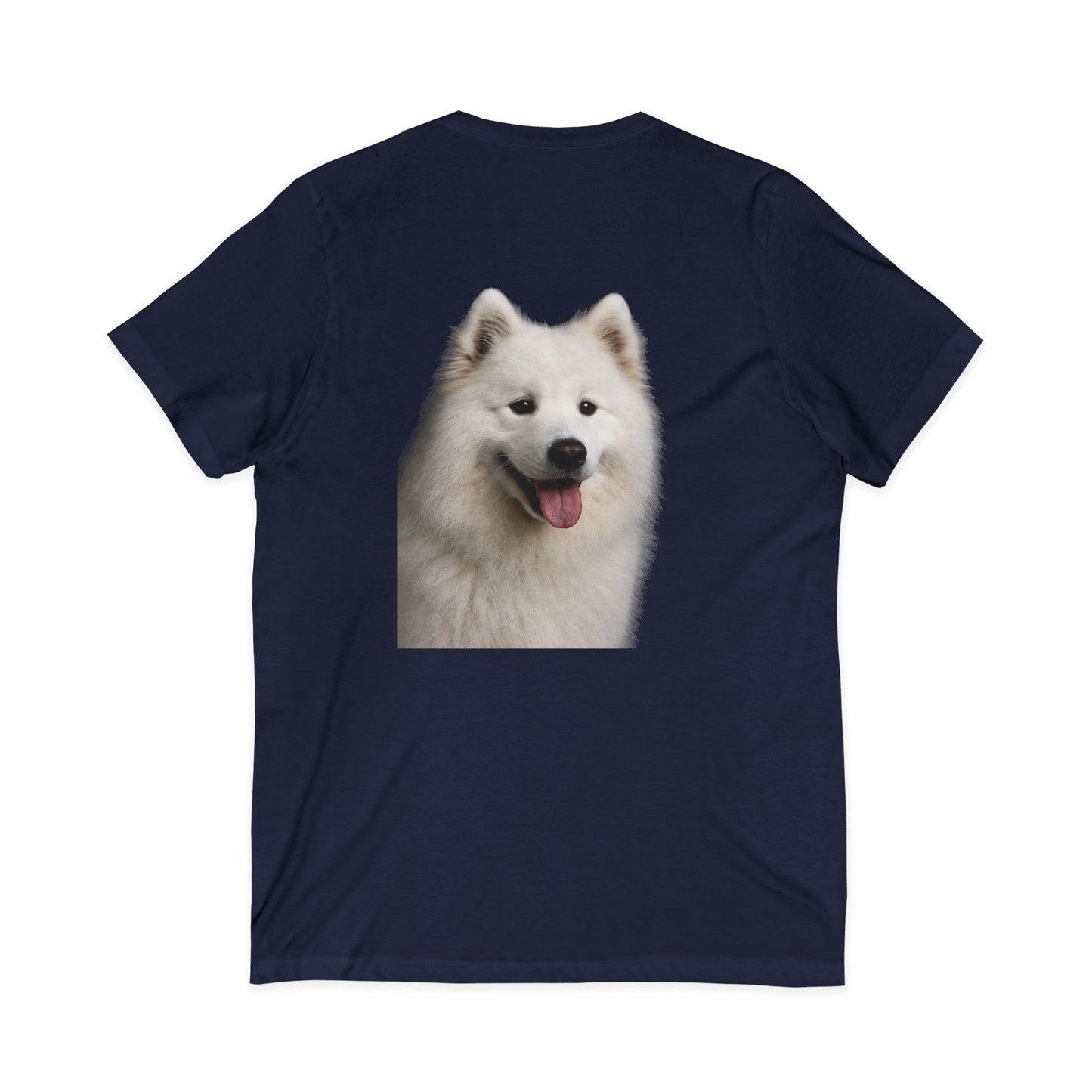 Samoyed Head Unisex Short Sleeve V-Neck Tee