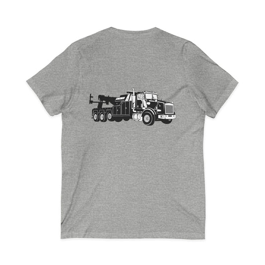 Heavy Tow Truck Unisex Short Sleeve V-Neck Tee