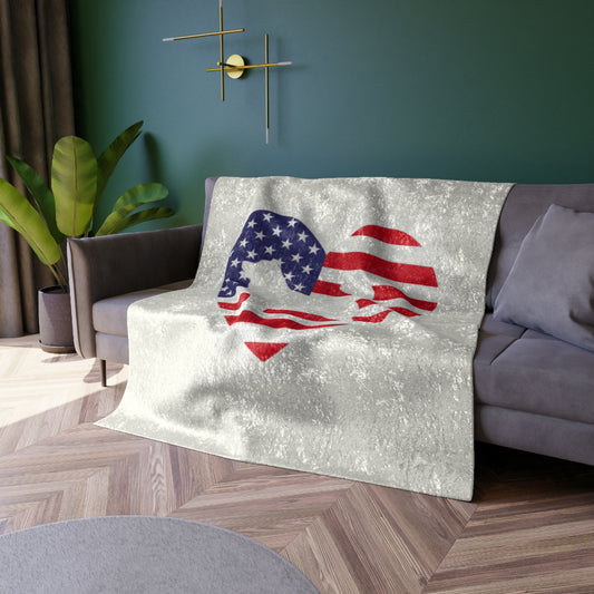 Malamute Flag Crushed Velvet Blanket