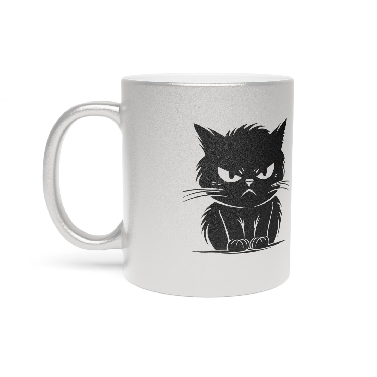 Angry Cat Metallic Coffee Mug