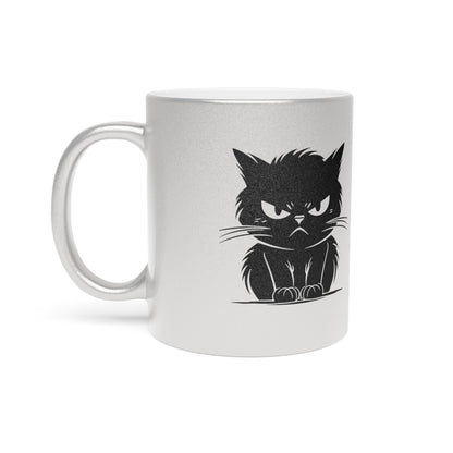 Angry Cat Metallic Coffee Mug