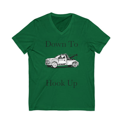 Down To Hook Up Unisex Short Sleeve V-Neck Tee