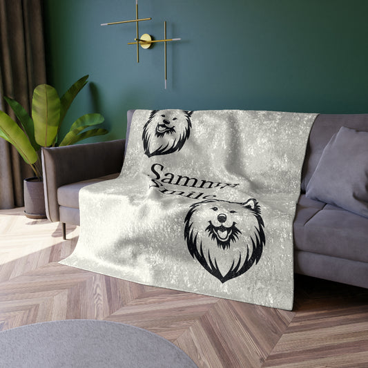 Sammy Smile Crushed Velvet Blanket