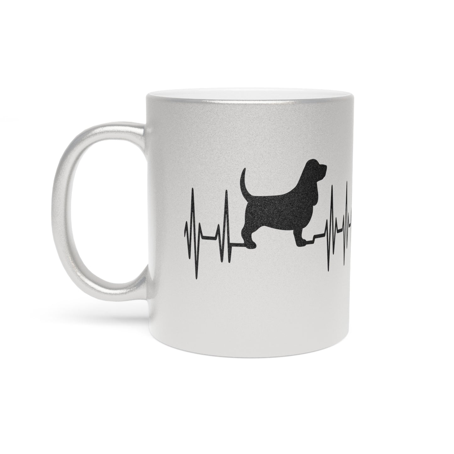 My Heart Beats For Basset Hounds Metallic Coffee Mug