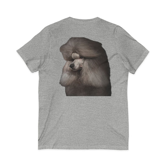Poodle Head Unisex Short Sleeve V-Neck Tee