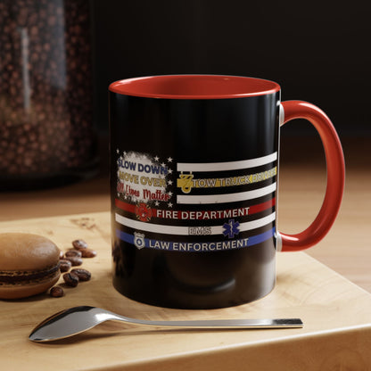 Slow Down Move Over Flag 2-Tone Coffee Mug