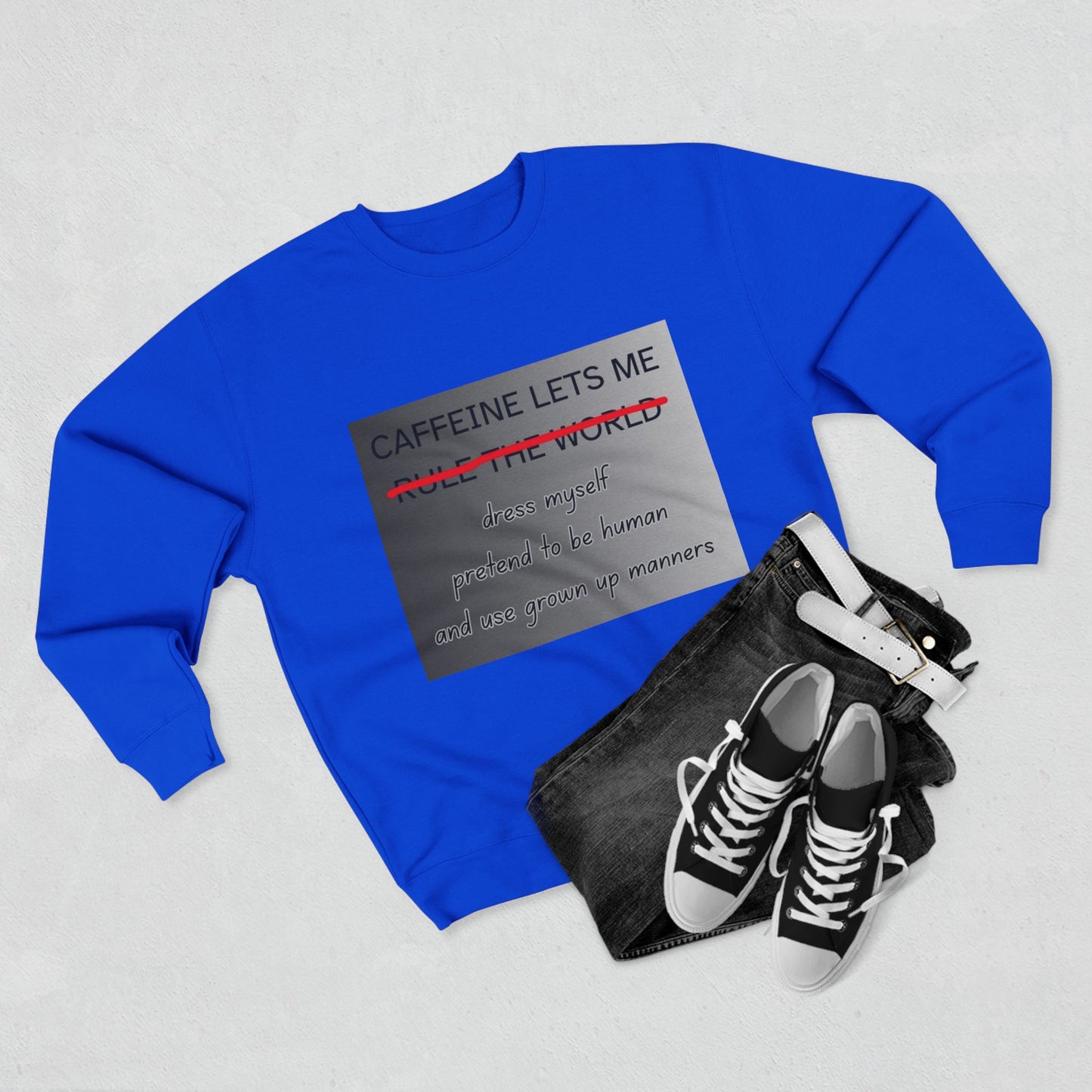 Caffeine Lets Me Unisex Crewneck Sweatshirt