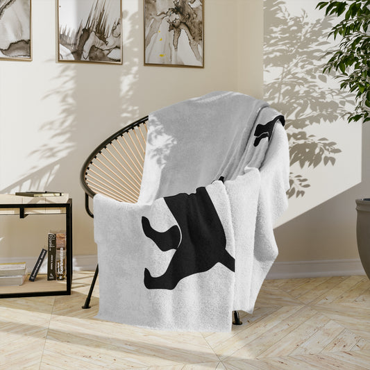 Basset Silhouette Velveteen Microfiber Blanket