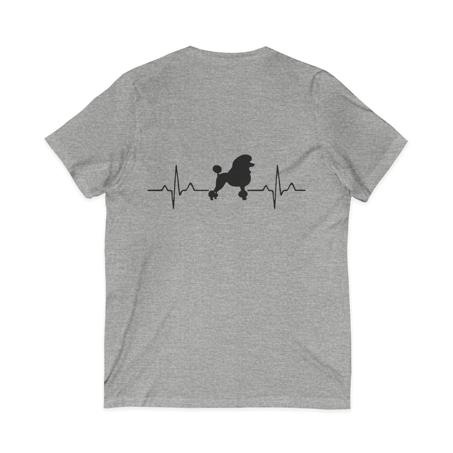 My Heart Beats For Poodles Unisex Short Sleeve V-Neck Tee