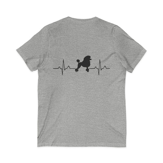 My Heart Beats For Poodles Unisex Short Sleeve V-Neck Tee
