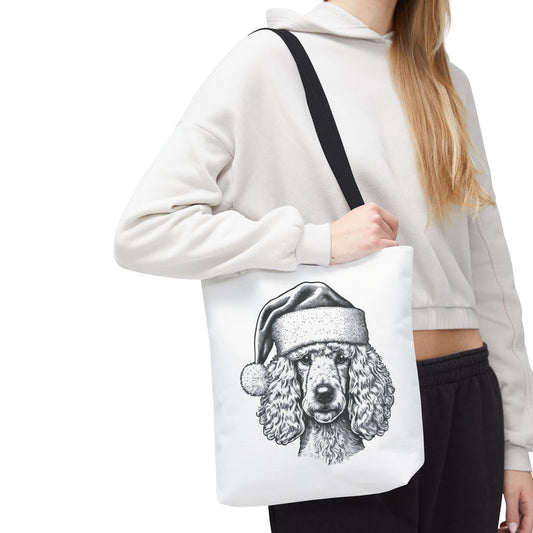 Santa Paws Poodle Tote Bag