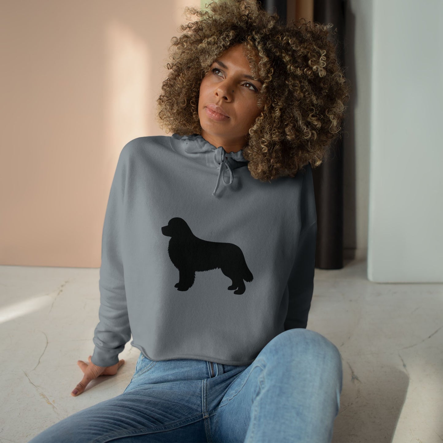 Newfie Silhouette Women's Crop Hoodie